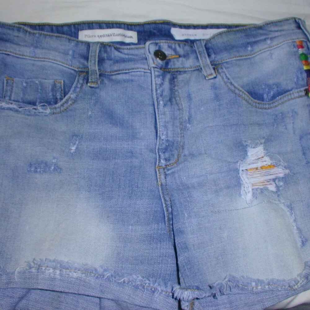 Pilcro Jean Shorts with Embroidered sides- Size 28
